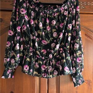Floral Black and Pink Women's Top
